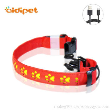 High Quality Leather Led Glowing Up Dog Collar